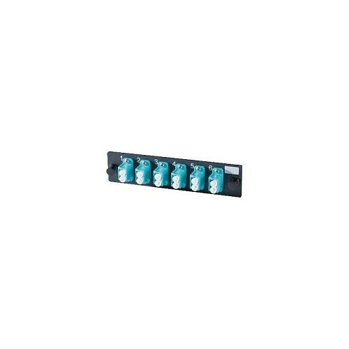 Lynn Electronics OFP-LCD12LC 6-LC (12-Fibers) Multimode Aqua Adapters Panel with Ceramic Alignment Sleeves