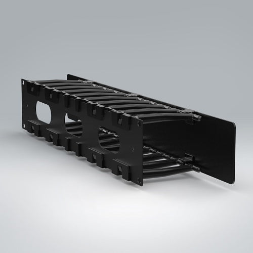Siemon HCME-4-2U Horizontal Single Cable Manager, 4\\", 2U, Black
