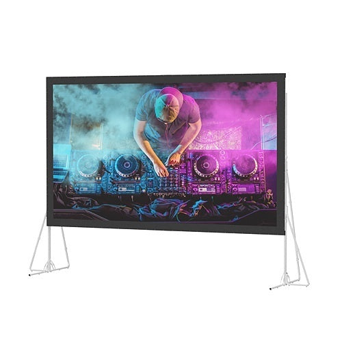 Da-Lite 92149 Heavy-Duty Fast-Fold Deluxe Portable Projection Screen Floor Standing Screen, 16:9 HDTV, HD Progressive ReView 0.9, 220\\" Screen, TAA Compliant