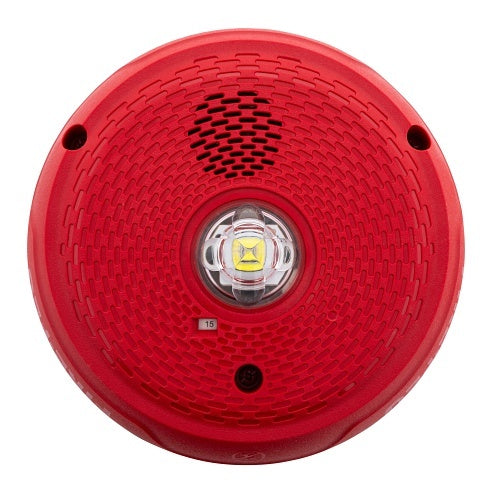 System Sensor PC2RKLED-B Outdoor LED Horn Strobe, Ceiling Mount, Red