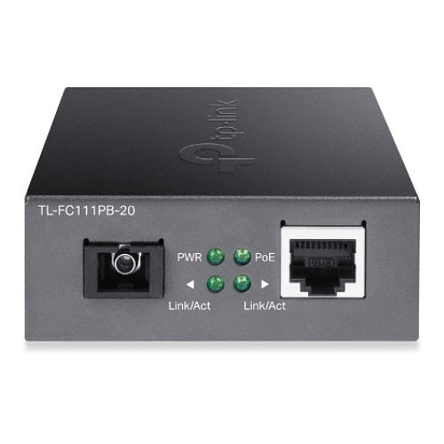 TP-Link FC111PB-20 10/100 Mbps WDM Media Converter with 1-Port PoE