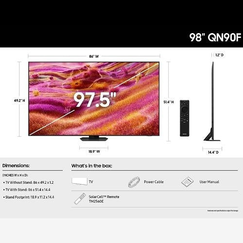 Samsung QN98QN90FAFXZC 98\\" Neo QLED 4K QN90F Samsung Vision AI Smart TV (2025)