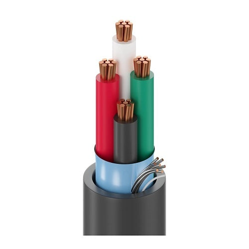 Belden 6502FE 0101000 22/4 Security and Alarm Cable, Plenum-CMP, Flamarrest Insulation, Beldfoil Shield and Flamarrest Jacket with Ripcord, Black