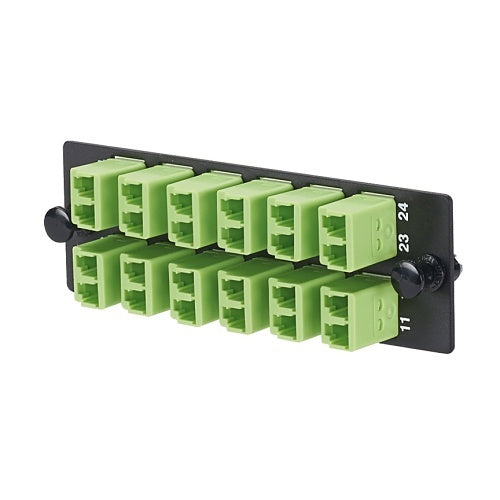 Panduit FAP12WLMDLCZ Opticom Fiber Adapter Panel, OM5, 12 LC Duplex, Lime
