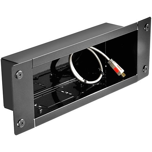 Peerless-AV IBA3 Recessed Cable Management and Power Storage Accessory Box, Gloss Black