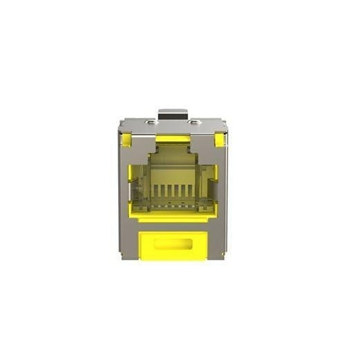 Panduit CJSH688TGYLY Mini-Com CAT6 Shielded RJ45 Spring-Shuttered TG Jack Module, Yellow