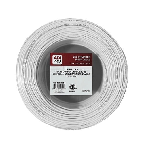 ADI PRO RN-85SR501 22/2 Stranded Riser Unshielded Cable, CL3R, 500\' Speed Coil, White