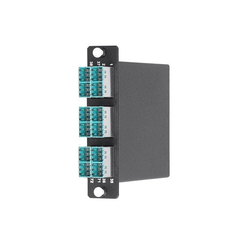 Hubbell OCSNM34 LGX Max Series SN Cassette, 72 Port, 36 Duplex SN to 6 MTP, OM3/OM4, Aqua