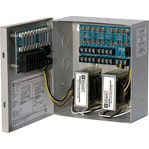 Altronix ALTV2416X CCTV Power Supply, 16 Fused Outputs, 24/28VAC at 8A, 115VAC, BC100 Enclosure
