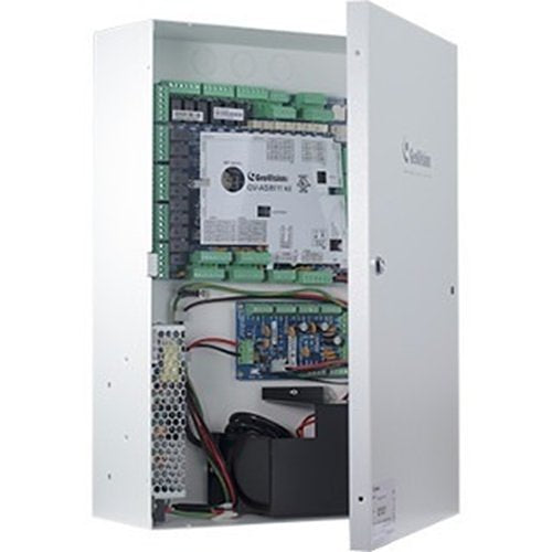 GeoVision GV-AS4111 KIT Complete with Ul Certification, 4-Door Panel with Power Board and Optional Backup Battery Unit in Iron Case
