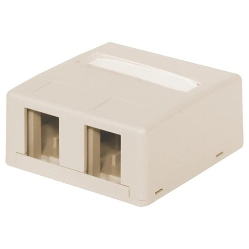 Hubbell HSB2EIP 2-Port Housing, Surface Mount, PlenumRated, Electric Ivory