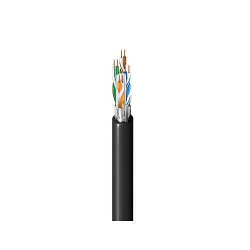 Belden 2142A 0101000 CAT6a 23AWG 4-Pair Premise Horizontal Cable, F/UTP, Solid, 1000\' (304.8m), Black