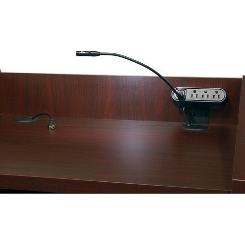 Middle Atlantic L2LDC2FCMGC L2 Series Pre-Configured Lectern with Connectivity and Flip up Shelf, 28\\" Wide, Dark Cherry