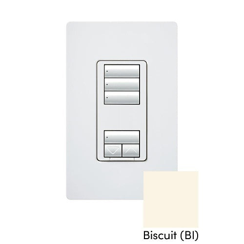 Lutron RRD-HN3S-BI RadioRA-2 C.L Hybrid Keypad with 3-Scene, 120V, Biscuit