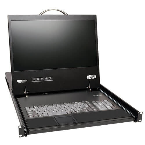 Tripp Lite B070-008-19-IP NetCommander 8-Port CAT5 KVM Over IP Switch, 19\\" LCD, 1 Remote + 1 Local User, 1U Rack-Mount