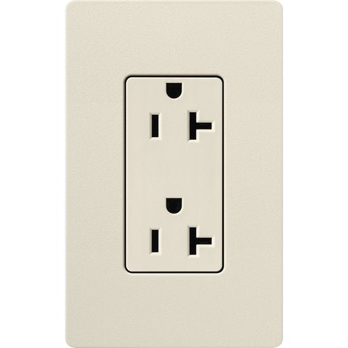 Lutron SCR-20-PM Claro 20A Duplex Receptacle, Decorator-Style Outlet, Satin Finish, Pumice