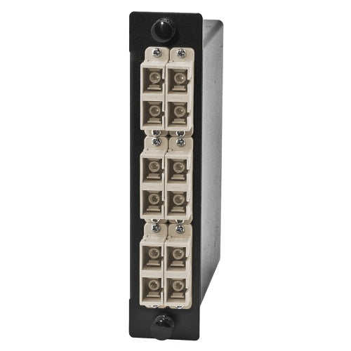 Hubbell OCSC62 12-Adapter Fiber LGX Cassette, OM1, SC Duplex to MTP, Beige