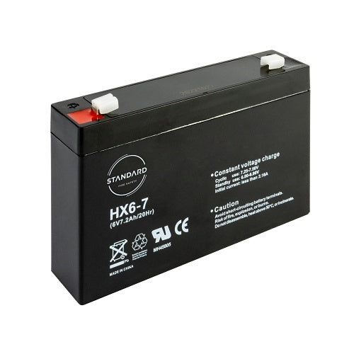 Standard Fire Safety SD6000-B672 6V 7Ah Rechargable Battery