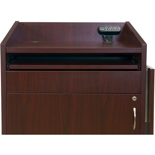 Middle Atlantic L2LDC2FCMGC L2 Series Pre-Configured Lectern with Connectivity and Flip up Shelf, 28\\" Wide, Dark Cherry