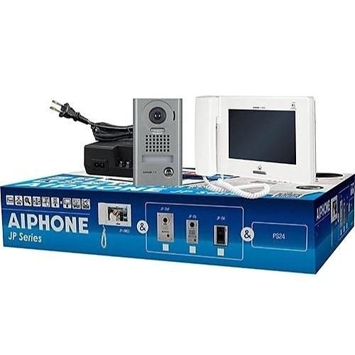 Aiphone JPS-4AEDV JP Series 7\\" Touchscreen Surface Video Intercom Set, 3-Piece, Includes JP-DV, JP-4MED, PS-2420UL, Vandal Resistant