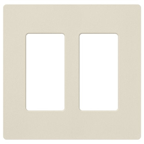 Lutron SC-2-PM Claro 2 Gang Wall Plate for Decorator-Style Dimmers, Switches, and Outlets, Satin Finish, Pumice