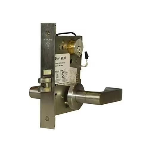 Command Access ML80EL/EUCH 24V Schlage L9000 Series Electrified Storeroom Mortise Lock, Outside Lever Locked or Unlocked, 24V