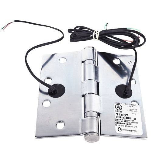 Command Access ETH4W4545 625 CH-BB79 4-Wire Energy Power Transfer Hinge, 4.5" x 4.5", Bright Chrome