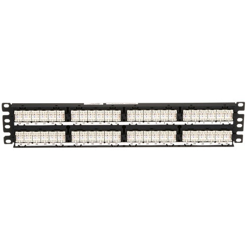 Panduit DP485E88TGY DP5e Flat CAT5e Punchdown Patch Panel 48-Ports, 2RU, Black