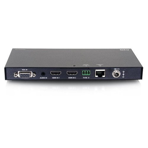 C2G C2G30018 Dual 4K HDMI HDBaseT VGA, 3.5mm and RS232 over Cat Switching Extender Box Transmitter, 4K 60Hz, Black