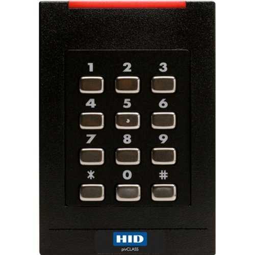 HID 921PHPTEK0033J pivCLASS SE RPK40-H Smart Keypad Reader, 125 kHz HID Prox, AWID and EM4102, 13.56 MHz Contactless PKI-Based FIPS 201, RS485 HDX OSDP, Terminal Strip, v1, 4-BIT MSG, FIPS 75-BIT