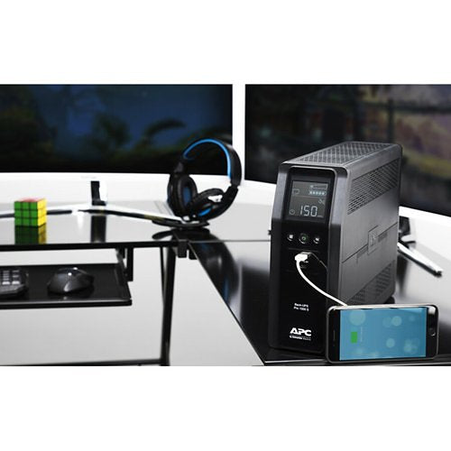 APC BN1500M2 UPS PRO BN 1500VA, 10-Outlets, 2-USB Charging Ports, AVR, LCD interface