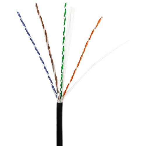 ADI PRO 0E-CAT6DB5BK CAT6 23/4 Direct Burial Cable, 500\' Wood Reel, Black
