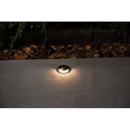 FX Luminaire VO-ZD-1LED-RD-SS 1-LED Wall Light  with Round Faceplate, Zoning / Dimming, Stainless Steel