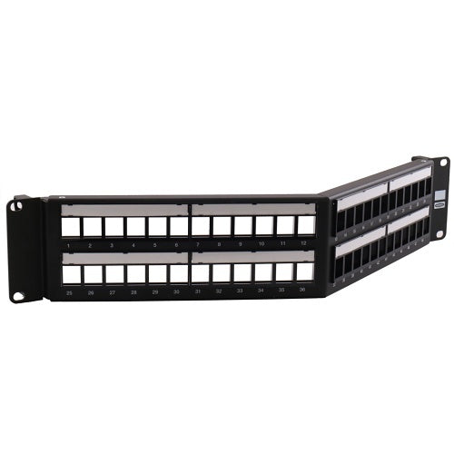 Hubbell HPJ48A 48-Port Angled Unloaded Oanels, 19\\", Black