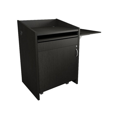 Middle Atlantic L2LDC2FCMGE Pre-Configured L2 Series Lectern with Connectivity and Flip Up Shelf, Grained Ebony, TAA Compliant