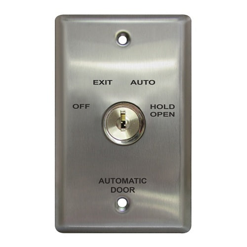 Camden CM-180/24 Automatic Operator Control Key Switch 4‑Position Single‑Gang, Stainless Steel