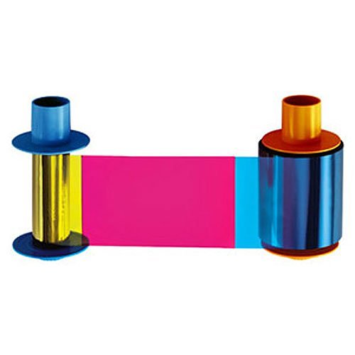HID FARGO 045710 ECO YMCKOK Full Color Ribbon with Resin Black and Clear Overlay Panels for use with DTC5500 ID Card Printer, 500 Images