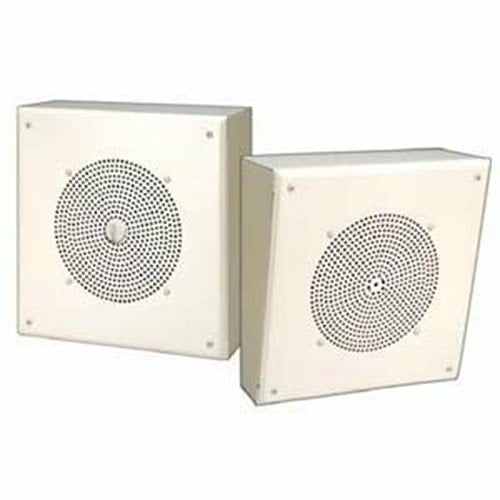 Bogen AMBSQ1 1W Self-Amplified Square Metal Speaker, Off White