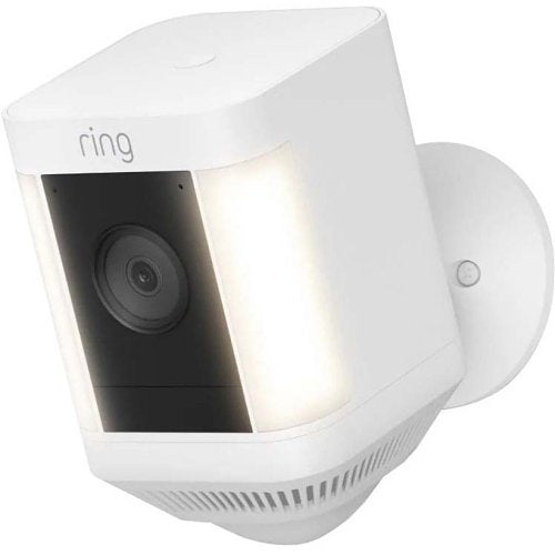 Ring Spotlight Cam Plus, Battery Powered Motion Detection, Color Night Vision Camera, White (B09K1CRGN3)