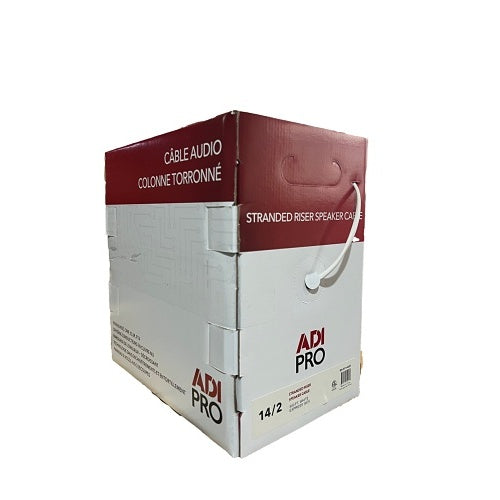 ADI PRO RN-5014501 14/2 Stranded Riser Speaker Cable, Unshielded, CL3R, FT4, Express Box, 500\', White