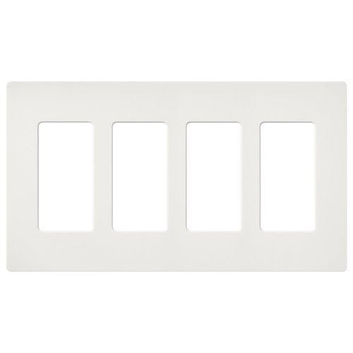 Lutron SC-4-RW Claro 4 Gang Wall Plate for Decorator-Style Dimmers, Switches, and Outlets, Satin Finish, Architectural White