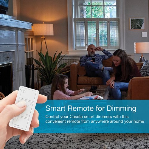 Lutron PJ2-2BRL-GWH-L01 2-Button with Raise / Lower, Pico Smart Remote, with Light Icons, White