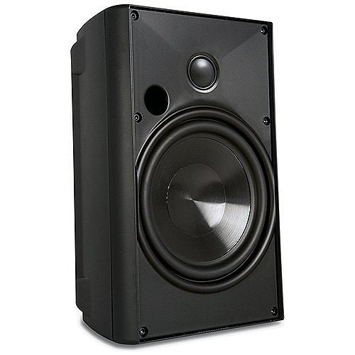 Proficient AW400BLK Outdoor Speaker with 4" Polypropylene Woofer and 3/4" Supernil Soft-Dome Tweeter, Pair, Black