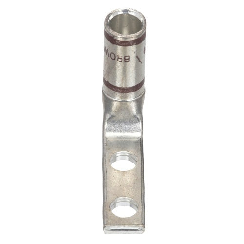 Panduit LCDN2-14AF-Q Compression Connector Lug, 2-Hole, Narrow, #2AWG, Copper