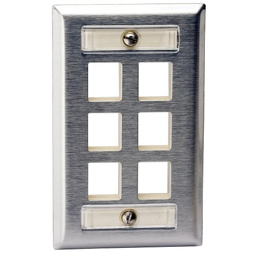 Hubbell SSFL16 Stainless Steel Screwless Wall Plate, Satin Gray