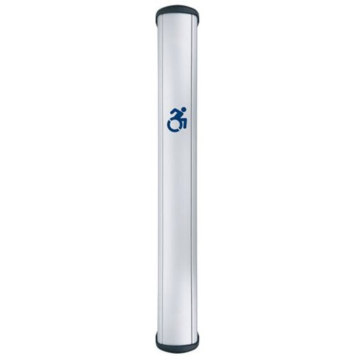 Camden CM-8436/A2 CM-84 Series Column Side Load Push Plate Switch, ACTIVE WHEELCHAIR Symbol, 36\\" x 6\\", Anodized Clear Aluminum