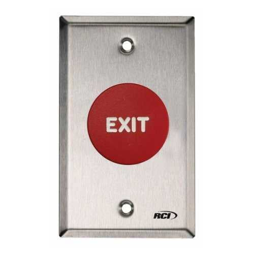 RCI 908 Maintained Exit Push Button, Red