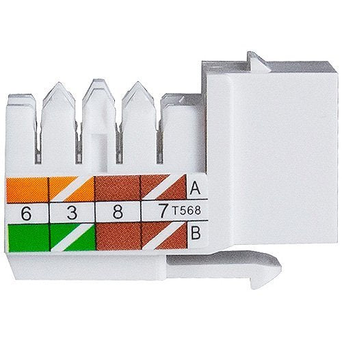 ADI PRO 0E-C5KEYWH10 CAT5E Keystone Jack Vertical 8P8C RJ45, 10-Pack, White