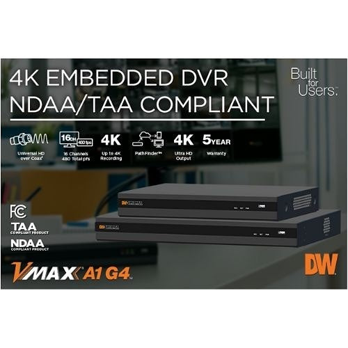 Digital Watchdog DW-VA1G446T DVR, 4-Channel 6TB, Supports Up to 4K Resolution