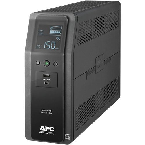 APC BR1500MS2 Back-UPS Pro 1500S, 1500VA, 120V, Sinewave, AVR, LCD, 2-USB Charging Ports, 10 NEMA Outletsv